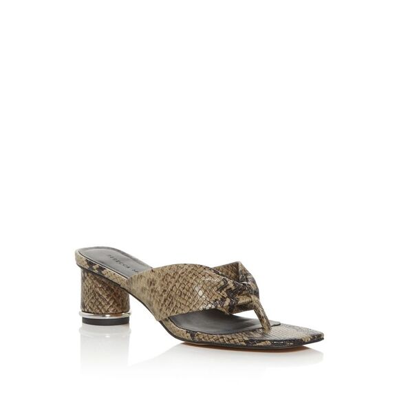 REBECCA MINKOFF Shoes - REBECCA MINKOFF Womens Sandrift Beige Snakeprint Abrianna Thong Sandals 7.5 M